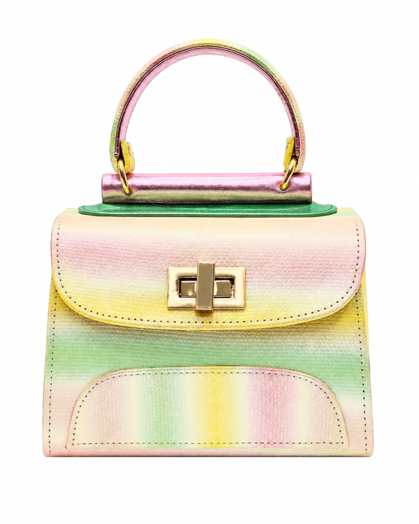 HelaSol AL PMidi Candy Stripes structured handbag, front view