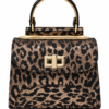 HelaSol AL PMidi Noir Rosé structured handbag, front view