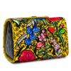 HelaSol Roidery Midi 2845 handbag, base view showing the continuation of the multicolour floral Roidery across the yellow suede leather