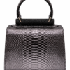 HelaSol AL PMidi Deep Plum Étain deep plum pewter leather handbag, back view