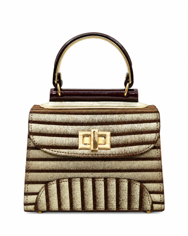 HelaSol AL PMidi Aurum Rubis structured handbag, front view