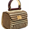 HelaSol AL PMidi Aurum Rubis structured handbag, front-side angled view