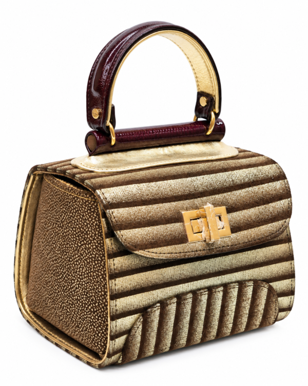 HelaSol AL PMidi Aurum Rubis structured handbag, front-side angled view