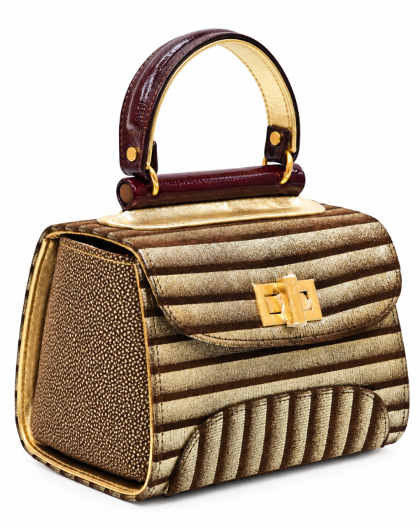 HelaSol AL PMidi Aurum Rubis structured handbag, front-side angled view