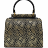 HelaSol AL PMidi Noir Doré black and gold leather handbag, back view
